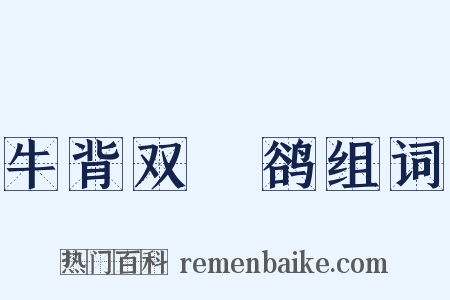 牛背双鸜鹆组词是什么意思的图片